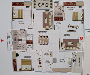 Floor Plan in 3 BHK Apartment at My Home Sayuk, Tellapur – for Sale
