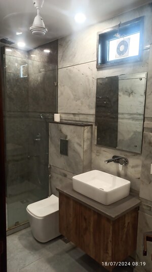 Bathroom in 3 BHK Builder Floor at Paschim Vihar – for Rent