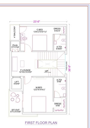 Floor Plan in 4 BHK Villa at Kongara Kalan – for Sale
