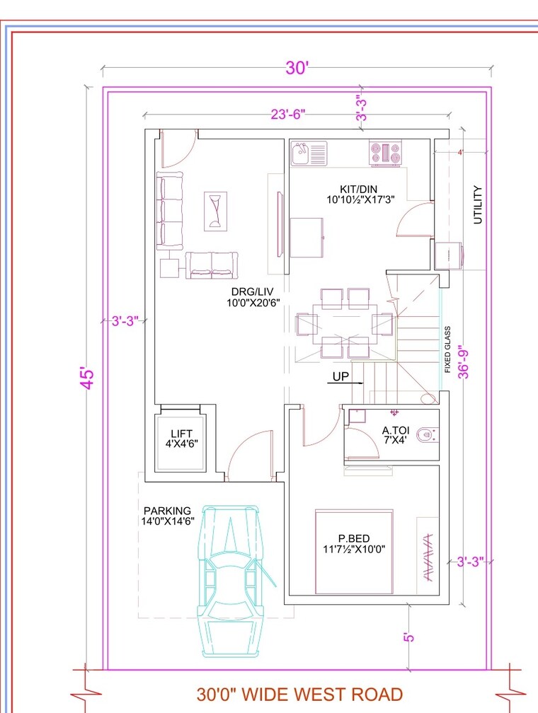 Floor Plan, kongar khurd 4 Bedroom 2882 Sq.Ft. Villa In Kongar Khurd Hyderabad 9282091