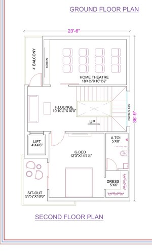 Floor Plan in 4 BHK Villa at Nadergul – for Sale
