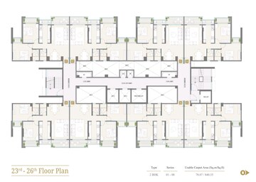 Floor Plan in 2 BHK Apartment at Sector 2 Vashi – for Sale
