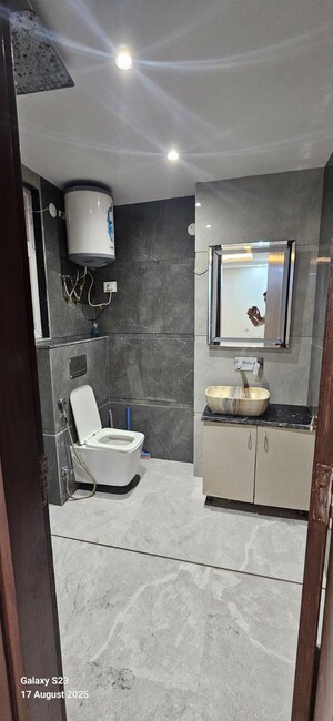 Bathroom in 3 BHK Builder Floor at Chattarpur – for Rent