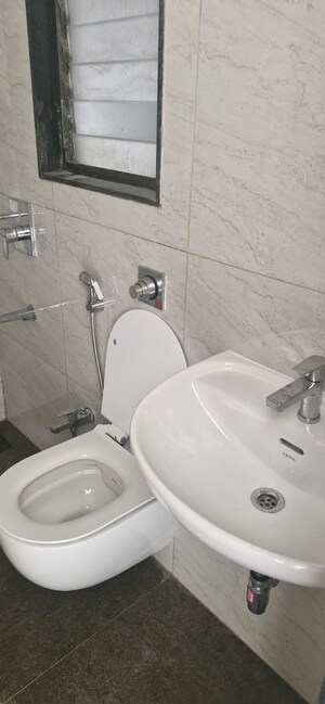 Bathroom in 1 BHK Apartment at Chandak 34 Park Estate, Goregaon West – for Rent