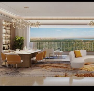 Living Room in 5 BHK Penthouse at Lodha Kolshet, Kolshet Road – for Sale