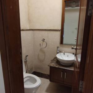 Bathroom in 3.5 BHK Builder Floor at Vasant Vihar – for Rent