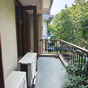 Balcony in 3.5 BHK Builder Floor at Vasant Vihar – for Rent