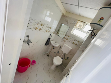 Bathroom in 2 BHK Apartment at Manglam Aadhar, Keshupura – for Rent