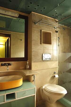 Bathroom in 2 BHK Apartment at Ranka Heights, Domlur – for Rent