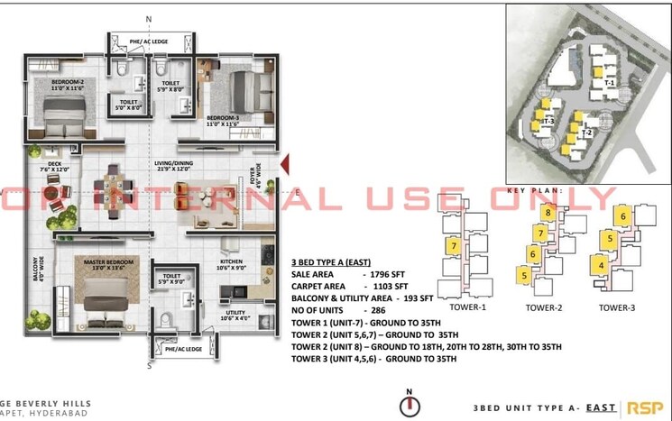 Floor Plan, prestige-beverly-hills 3 Bedroom 1796 Sq.Ft. Apartment In Kokapet Hyderabad 9283530