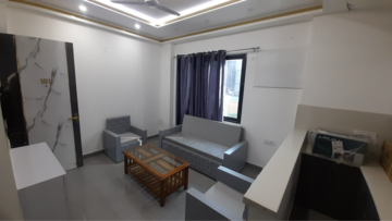 Living Room in 1 BHK Builder Floor at ROF Portico, Sushant Lok I – for Rent