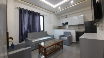 Living Room in 1 BHK Builder Floor at ROF Portico, Sushant Lok I – for Rent