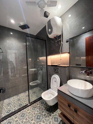 Bathroom in 4 BHK Builder Floor at Sushant Lok I – for Rent