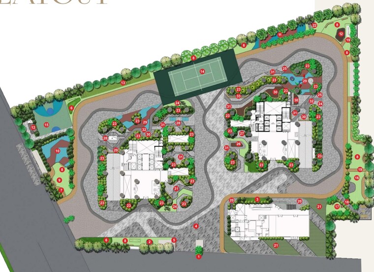 Master Plan, lansum-el-palacio 3 Bedroom 2210 Sq.Ft. Apartment In Puppalaguda Hyderabad 9285911