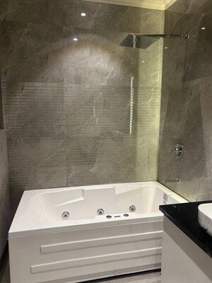 Bathroom in 4 BHK Builder Floor at Sushant Lok ii – for Rent