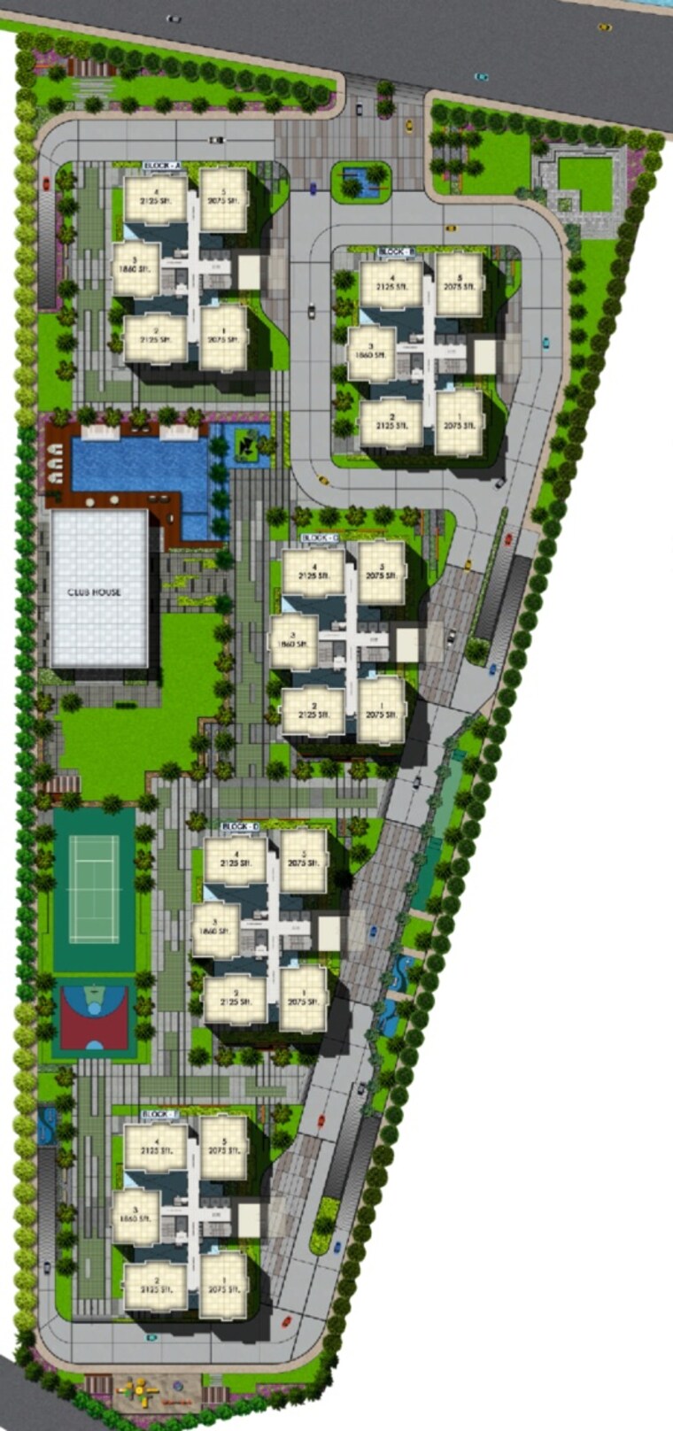 Master Plan, jayabheri-the-summit 3 Bedroom 1860 Sq.Ft. Apartment In Narsingi Hyderabad 9286561