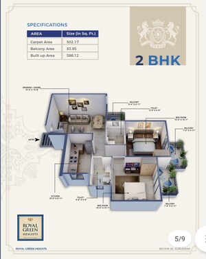 Floor Plan in 3 BHK Apartment at Signature Global Imperial, Sector 88a – for Sale