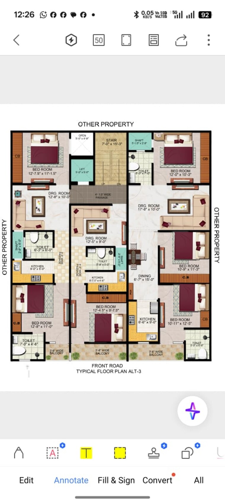 Floor Plan, chaprana colony 2 Bedroom 1010 Sq.Ft. Builder Floor In Chaprana Colony Greater Noida 9288009