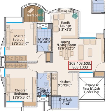 Floor Plan in 2 BHK Apartment at Marimagnum Mi Casa, Undri – for Sale