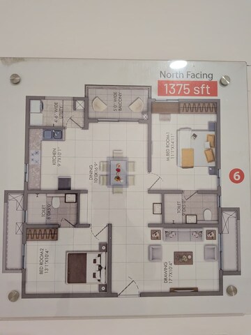 Floor Plan in 2 BHK Apartment at Rajapushpa Imperia, Tellapur – for Sale