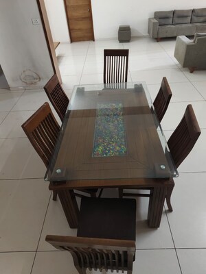 Dining Room in 4 BHK Apartment at Bodakdev – for Rent