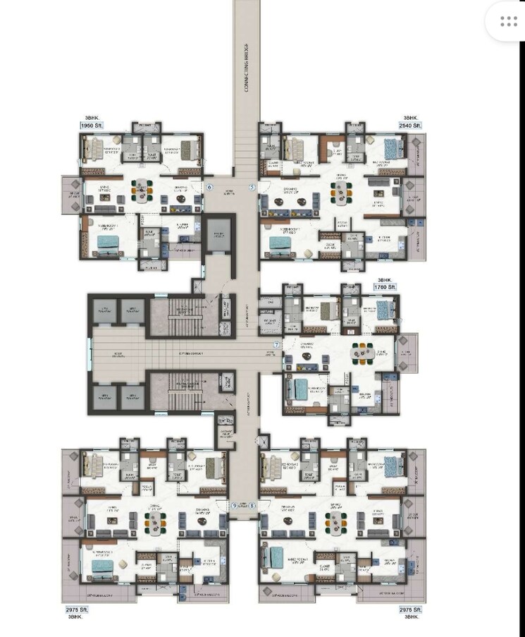 Floor Plan, hallmark-altus 3 Bedroom 1750 Sq.Ft. Apartment In Kondapur Hyderabad 9288524