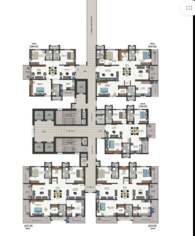 Floor Plan, hallmark-altus 3 Bedroom 1750 Sq.Ft. Apartment In Kondapur Hyderabad 9288524