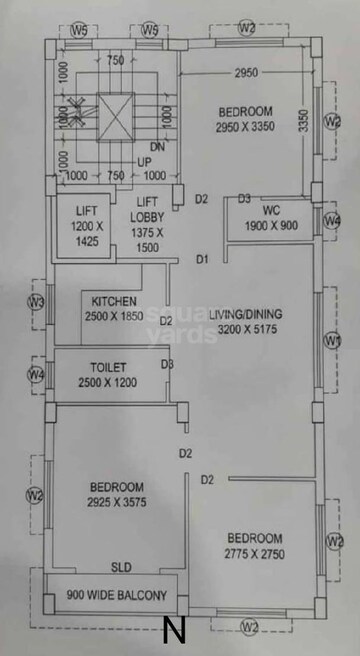 Floor Plan in 3 BHK Builder Floor at New Town – for Sale