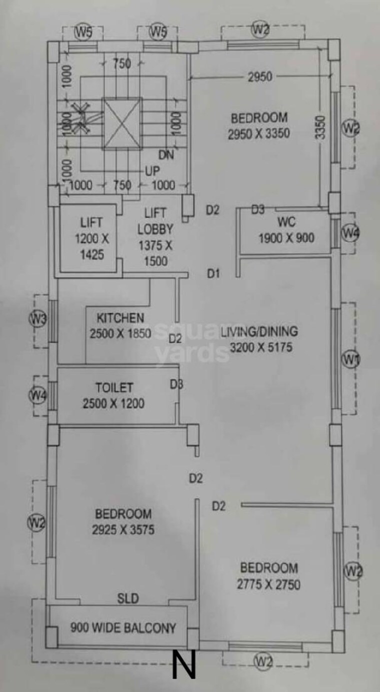 Floor Plan, new town 3 Bedroom 1070 Sq.Ft. Builder Floor In New Town Kolkata 9288933