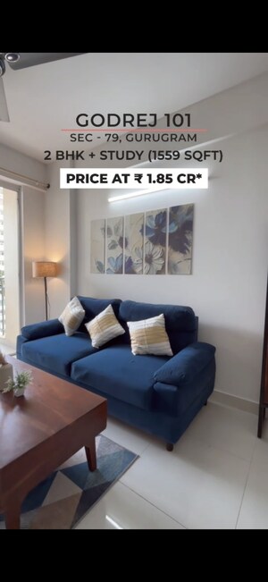 Living Room in 2.5 BHK Apartment at Godrej 101, Sector 79 – for Sale