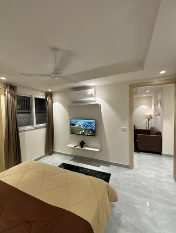 Living Room in 1 BHK Apartment at Mohit House, Sushant Lok I – for Rent