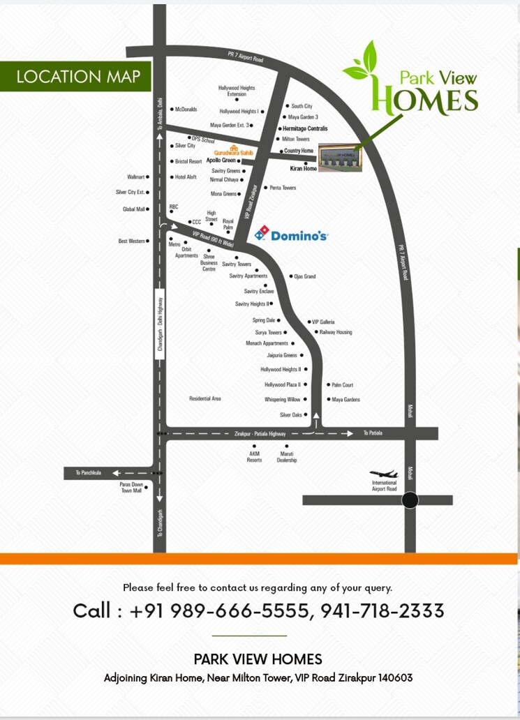 Map Location, vip road 3 Bedroom 1300 Sq.Ft. Builder Floor In Vip Road Zirakpur 9289518