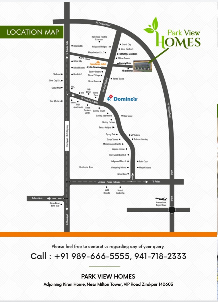 Map Location, vip road 3 Bedroom 1300 Sq.Ft. Builder Floor In Vip Road Zirakpur 9289518