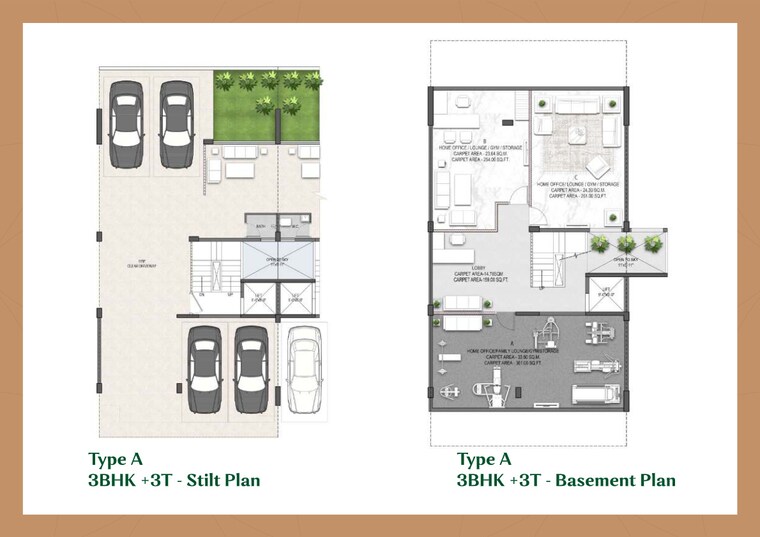 Floor Plan, landmark-avana 3 Bedroom 1494 Sq.Ft. Builder Floor In Sector 95 Gurgaon 9290787