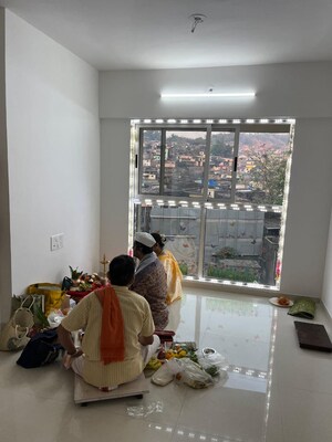 Living Room in 1 BHK Apartment at Marathon Neo Hills, Tembhipada – for Rent