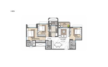 Floor Plan in 3.5 BHK Apartment at Lodha Palava City, Dombivli East – for Sale