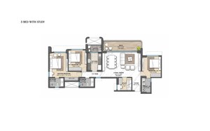 Floor Plan in 3.5 BHK Apartment at Lodha Palava City, Dombivli East – for Sale
