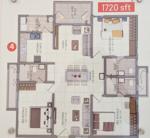 Floor Plan in 3 BHK Apartment at Rajapushpa Imperia, Tellapur – for Sale