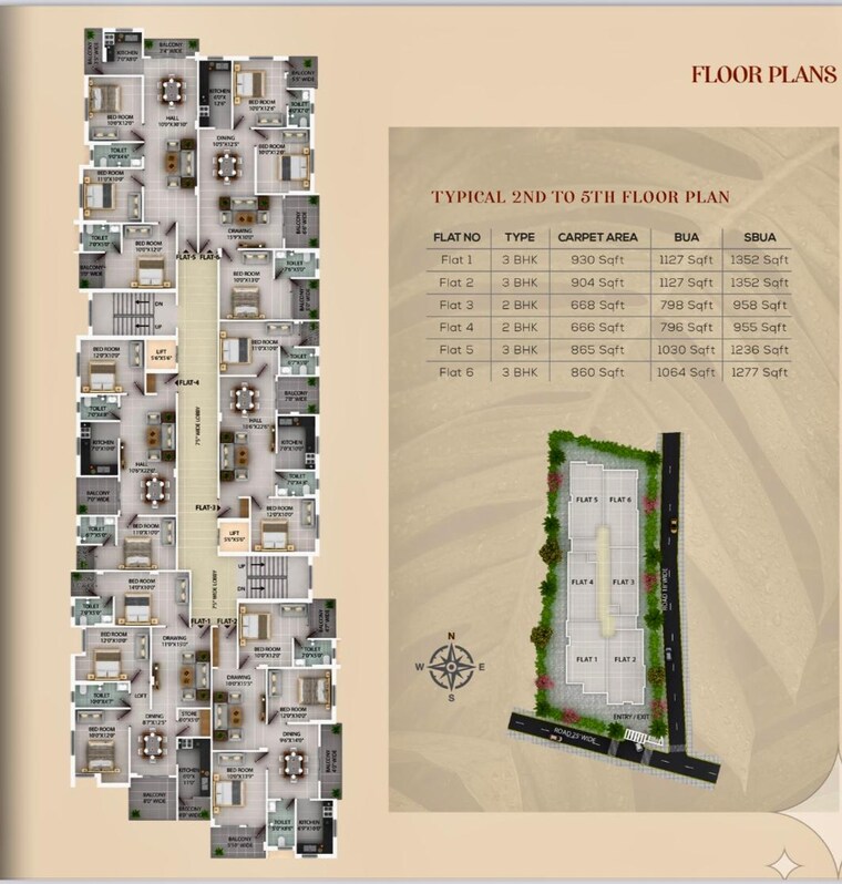 Master Plan, bariatu 3 Bedroom 1277 Sq.Ft. Apartment In Bariatu Ranchi 9292466