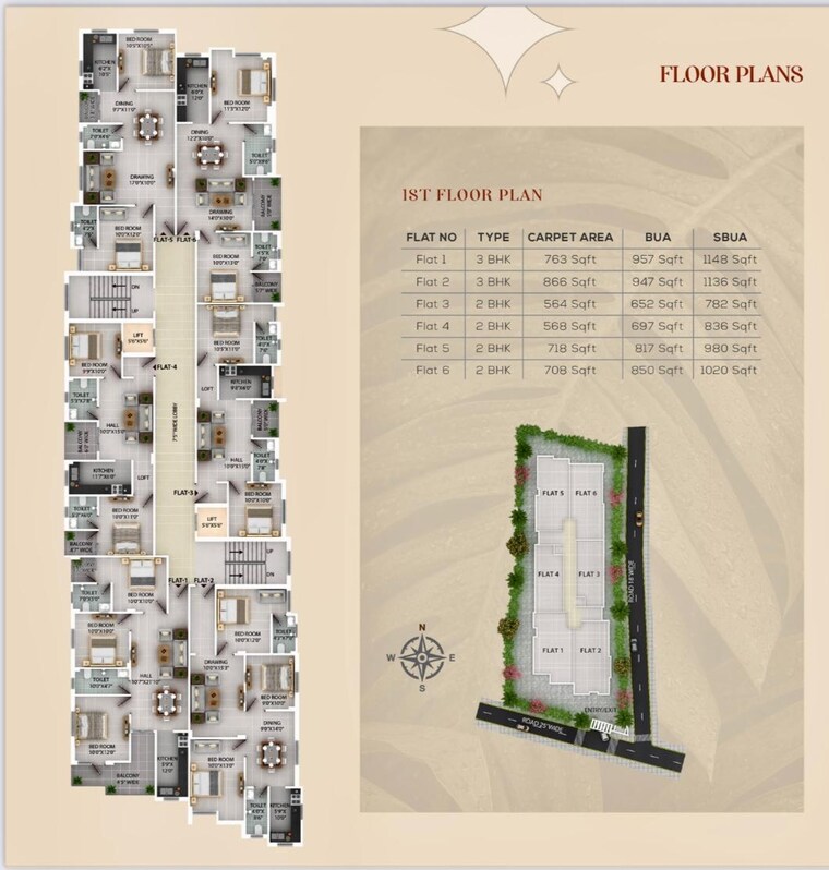 Master Plan, bariatu 3 Bedroom 1277 Sq.Ft. Apartment In Bariatu Ranchi 9292466