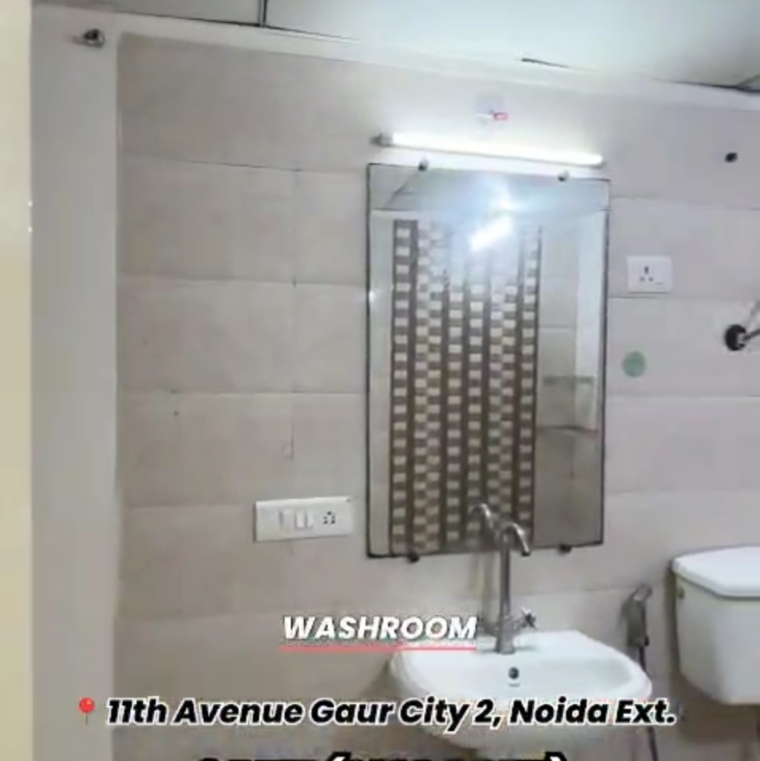 Attached Bathroom, gaur-city-2-11th-avenue 3 Bedroom 890 Sq.Ft. Apartment In Sector 16c Greater Noida Greater Noida 9292529