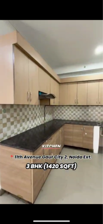 Kitchen in 3 BHK Apartment at Gaur City 2 - 11th Avenue, Sector 16c Greater Noida – for Sale