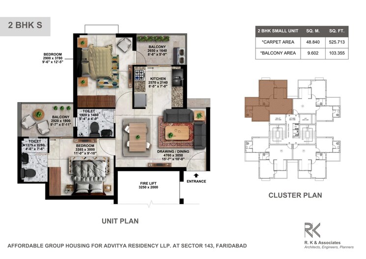 Floor Plan, advitya-plaza 2 Bedroom 650 Sq.Ft. Apartment In Sector 143 Faridabad 9292830