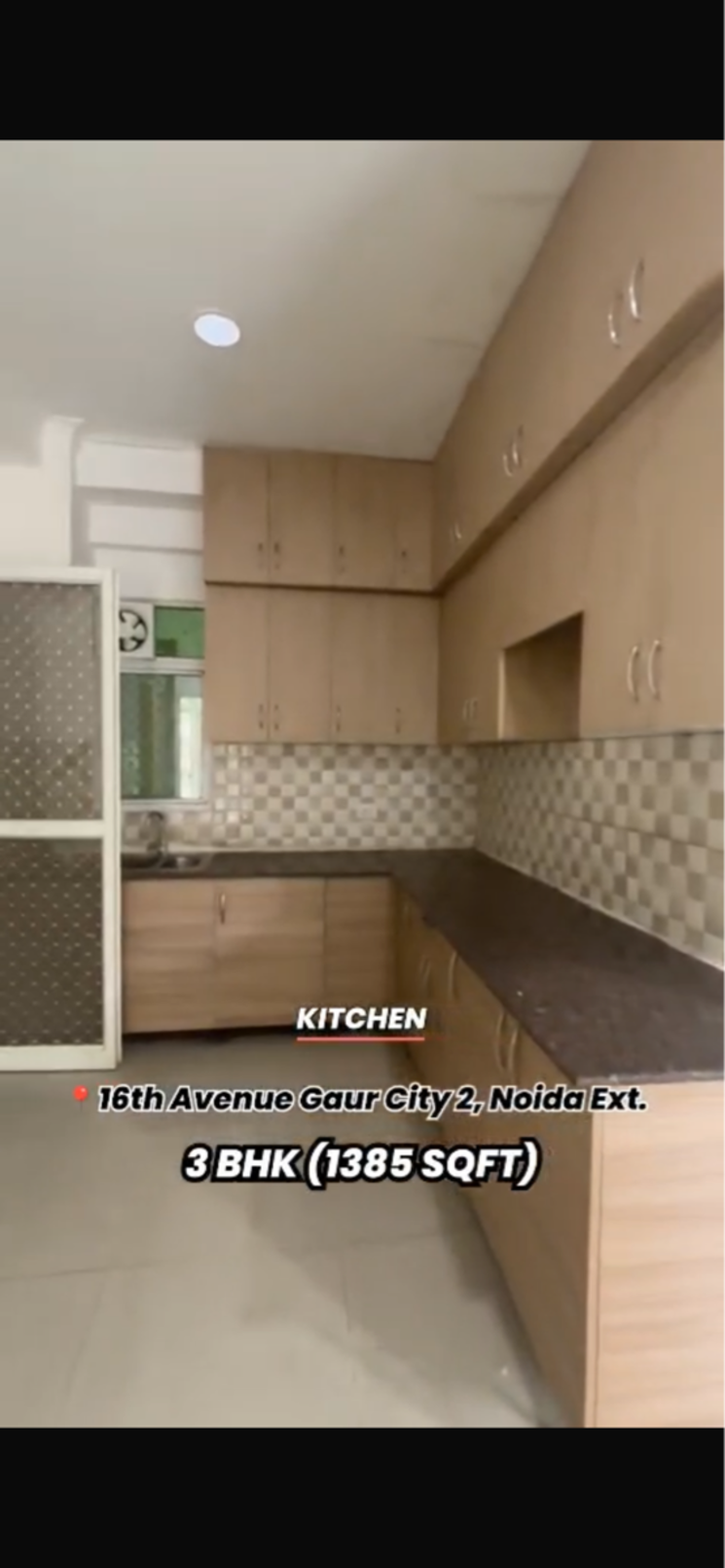 Kitchen, gaur-city-2-16th-avenue 3 Bedroom 1385 Sq.Ft. Apartment In Sector 16c Greater Noida Greater Noida 9293137