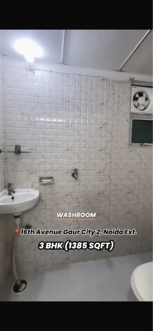 Bathroom in 3 BHK Apartment at Gaur City 2 - 16th Avenue, Sector 16c Greater Noida – for Sale