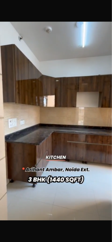 Kitchen in 3 BHK Apartment at Arihant Amber, Aimnabad – for Sale