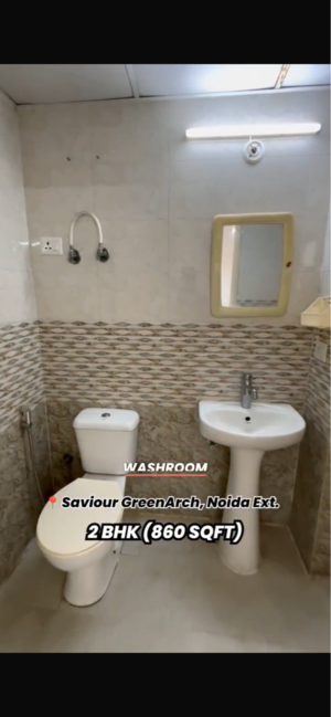 Bathroom in 2 BHK Apartment at Saviour Green Arch, Tech Zone Greater Noida – for Sale