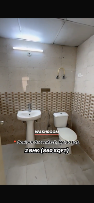 Bathroom in 2 BHK Apartment at Saviour Green Arch, Tech Zone Greater Noida – for Sale