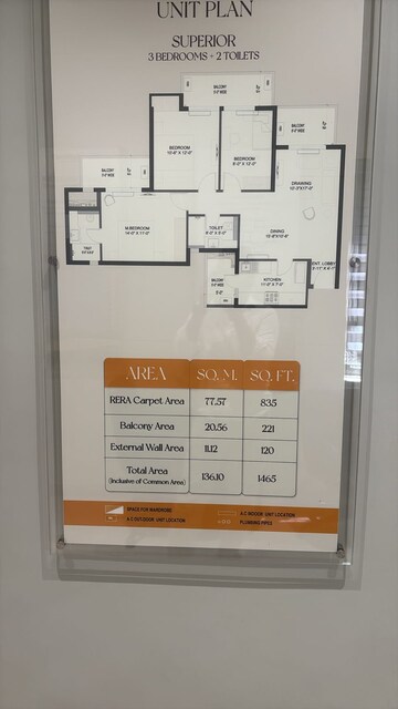 Floor Plan in 2 BHK Apartment at Ashiana Mulberry, Sohna Sector 2 – for Sale