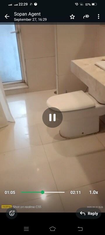 Bathroom in 2 BHK Apartment at Hiranandani Astra, Ghodbunder Road – for Rent